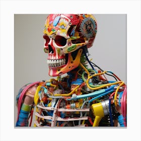 Skeleton With Wires Canvas Print