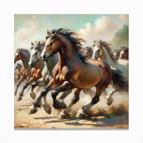 Horses Galloping II Art Print Canvas Print