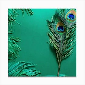 Frosting Background With Peacock Green Canvas Print