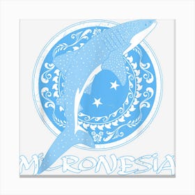 Whale Shark On Micronesian Flag Canvas Print