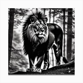 Lion In The Forest 1 Canvas Print