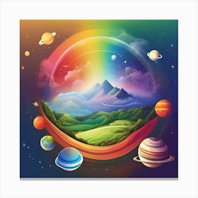 Beautiful Colorful Rainbow In Space Canvas Print