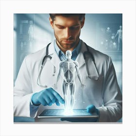 Doctor Holding A Tablet Canvas Print