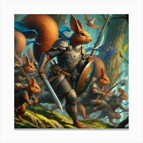 Squirrel Warriors Canvas Print