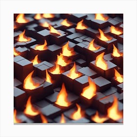 Fire Cubes Canvas Print