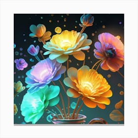 Luminous pastel flowers 2 Canvas Print