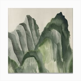 Japanese Watercolour Of Mount Myogi 2 Canvas Print