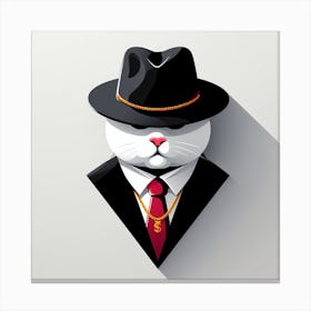 Maffia Cat In A Suit Canvas Print