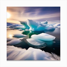 Icebergs In The Water 26 Canvas Print