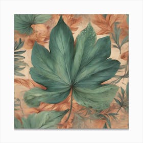 Botany leaf, Boho style 1 Canvas Print
