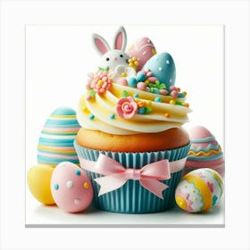 Easter Bunny Cupcake Canvas Print