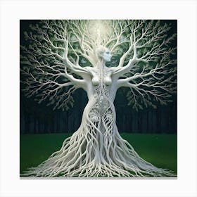 Firefly Enigmatic Tree Woman In A Surreal Scene 58629 (2) Canvas Print