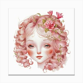 Pink Haired Girl 1 Canvas Print