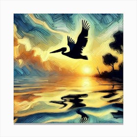 Pelican At Sunset Toile