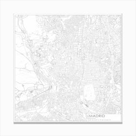 Madrid España city map black on white blueprint design Stampe su tela