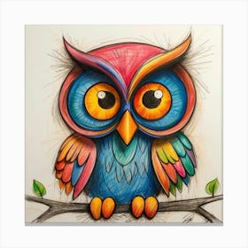 Colorful Owl 3 Canvas Print