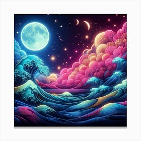 Great Wave At Night Canvas Print