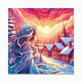 Winter Village 3 Canvas Print