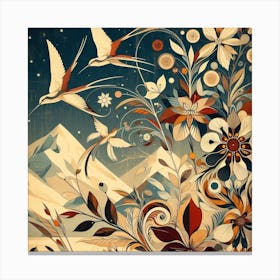 Vintage Floral Print Canvas Print