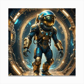 Alien Astronaut In Space Canvas Print