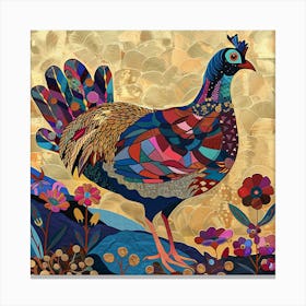 Patchwork Quilted Partridge 1 Canvas Print