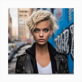 Portrait Of A Young Woman With Short Hair Canvas Print