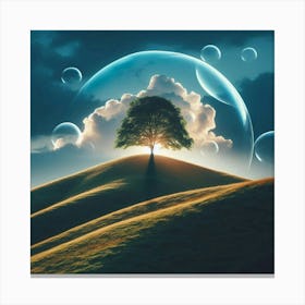 Tree On A Hill Canvas Print