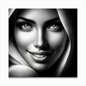 Black And White Portrait 6 Canvas Print