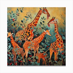 Giraffe Acrylic Style Painting Canvas Print