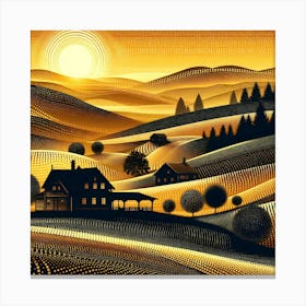 Sunset On The Farm 1 Canvas Print