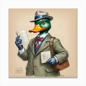 Duck In A Suit 28 Canvas Print