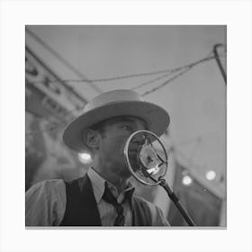Untitled Photo, Possibly Related To Klamath Falls, Oregon, Sideshow Barker At The Circus By Russell Lee Canvas Print