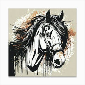 Illustration grunge Horse 2 Canvas Print