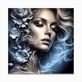 Ethereal Beauty With Flowers Canvas Print