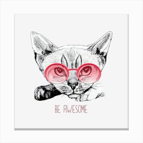 Be Awesome Cat Canvas Print