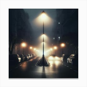 Street Lights At Night Canvas Print