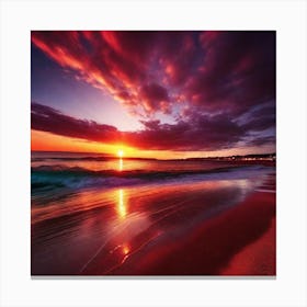 Sunset On The Beach 206 Canvas Print