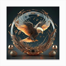 Eagle In A Glass Ball Canvas Print