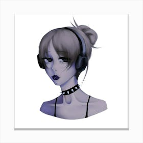 Sexy Girl With Headphones Canvas Print