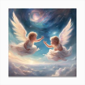 0 Babies Flying Over Like Winged Angels In Very Beau Esrgan V1 X2plus Canvas Print