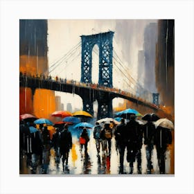 People In The Rain Canvas Print