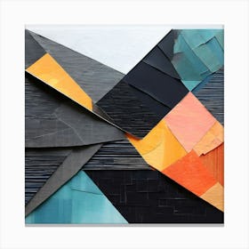 Create A Mixed Media Piece Using Abstract Shapes Cut From Colored Paper Overlaid With Charcoal Sha 605720407 (1) Canvas Print