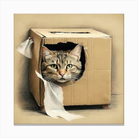 Cat In A Box 21 Canvas Print