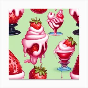 Strawberry Ice Cream 1 Canvas Print