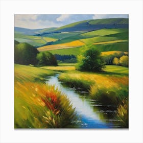 Stream In The Countryside 7 Canvas Print