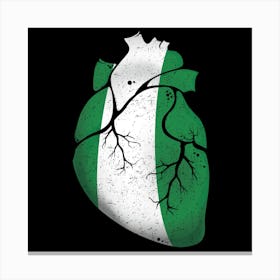 Nigeria Heart Flag Canvas Print