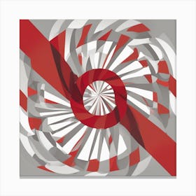 Red And White Spiral 2 Canvas Print