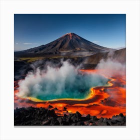 Lava Lake In New Zealand Canvas Print
