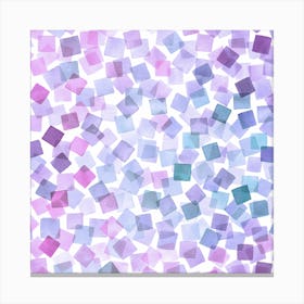 Confetti Plaids Very Peri Purple Square Canvas Print