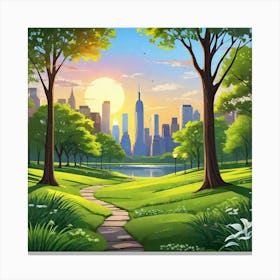 New York City Park Canvas Print